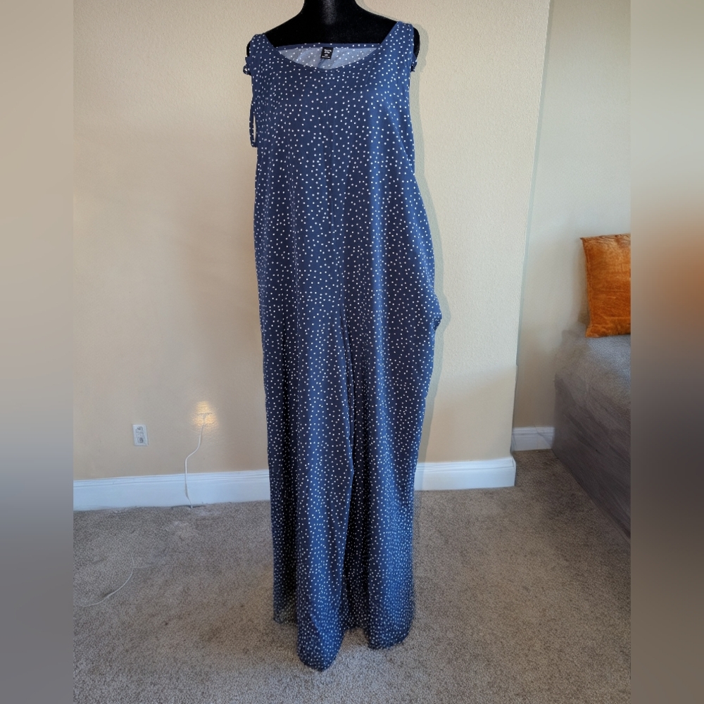SHEIN Navy Jumpsuit with White Dots
